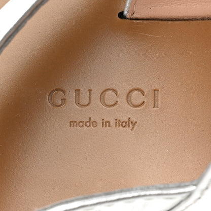 Gucci Nappa Charlotte Horsebit Thong Sandals 36.5 Silver 7 of 8