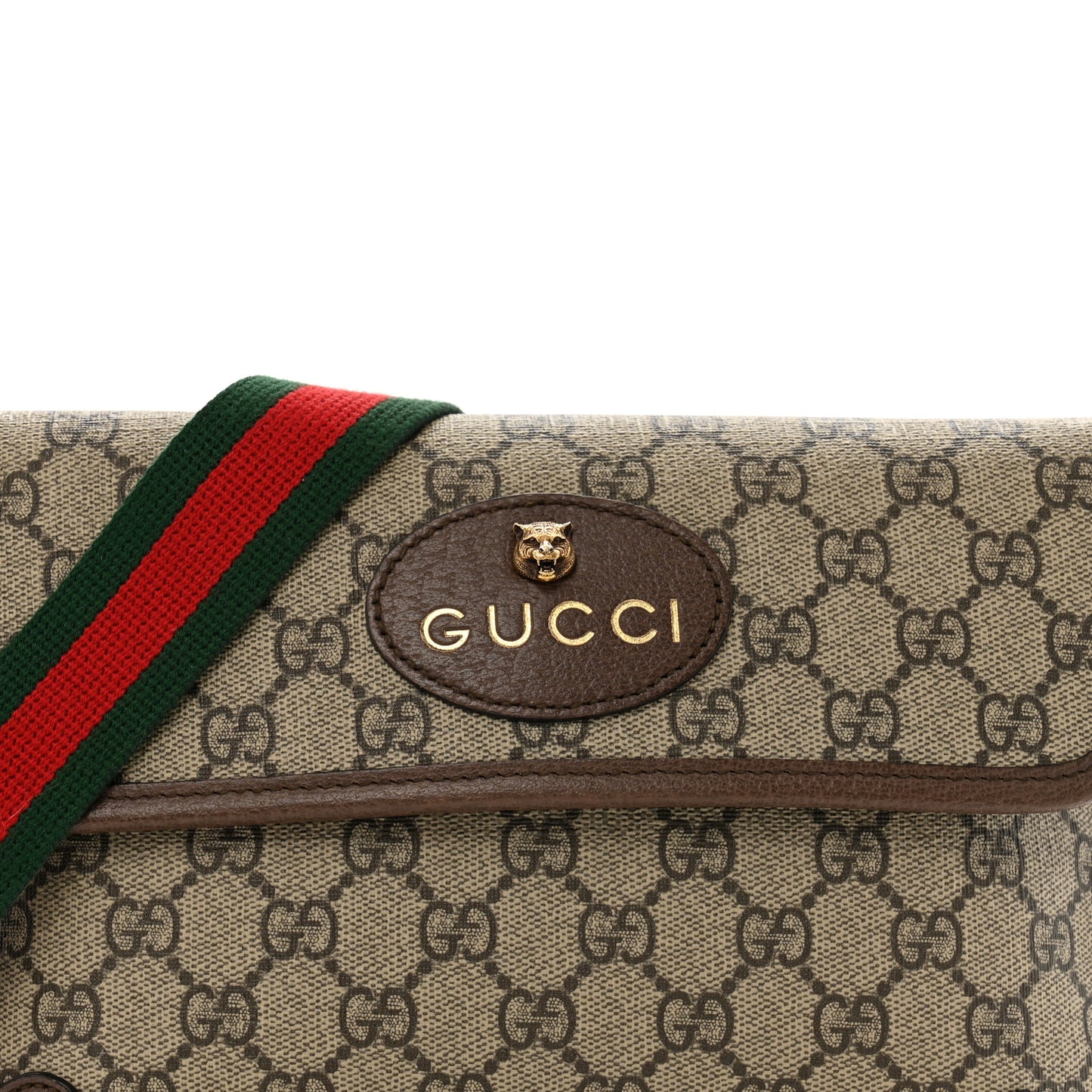 GG Supreme Monogram Neo Vintage Web Belt Bag Brown