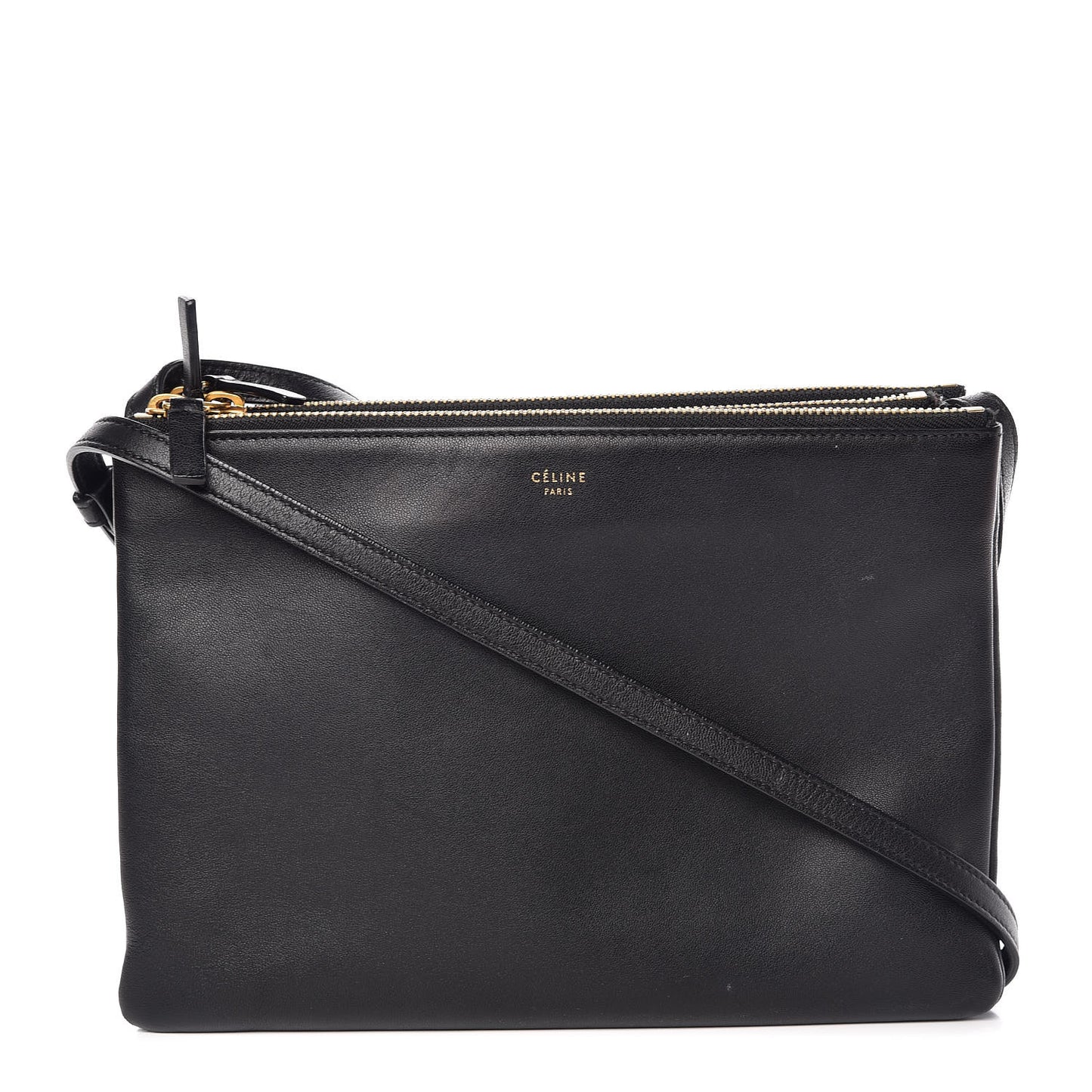 Lambskin Large Trio Crossbody Bag Black