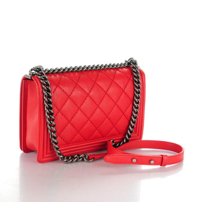 Chanel Calfskin Stitched New Medium Boy Flap Red 3 of 7