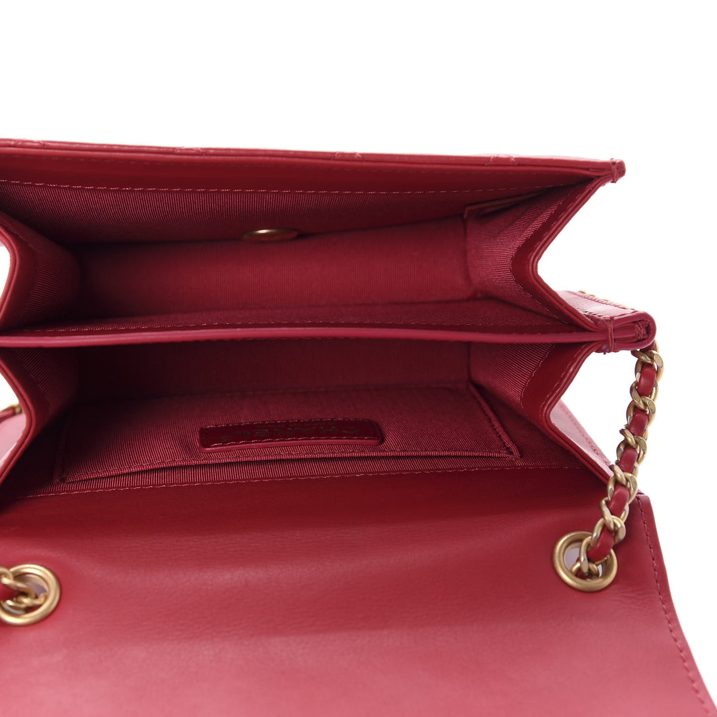 Lambskin Quilted CC Flap Red