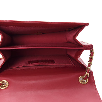 Chanel Lambskin Quilted CC Flap Red 5 of 11