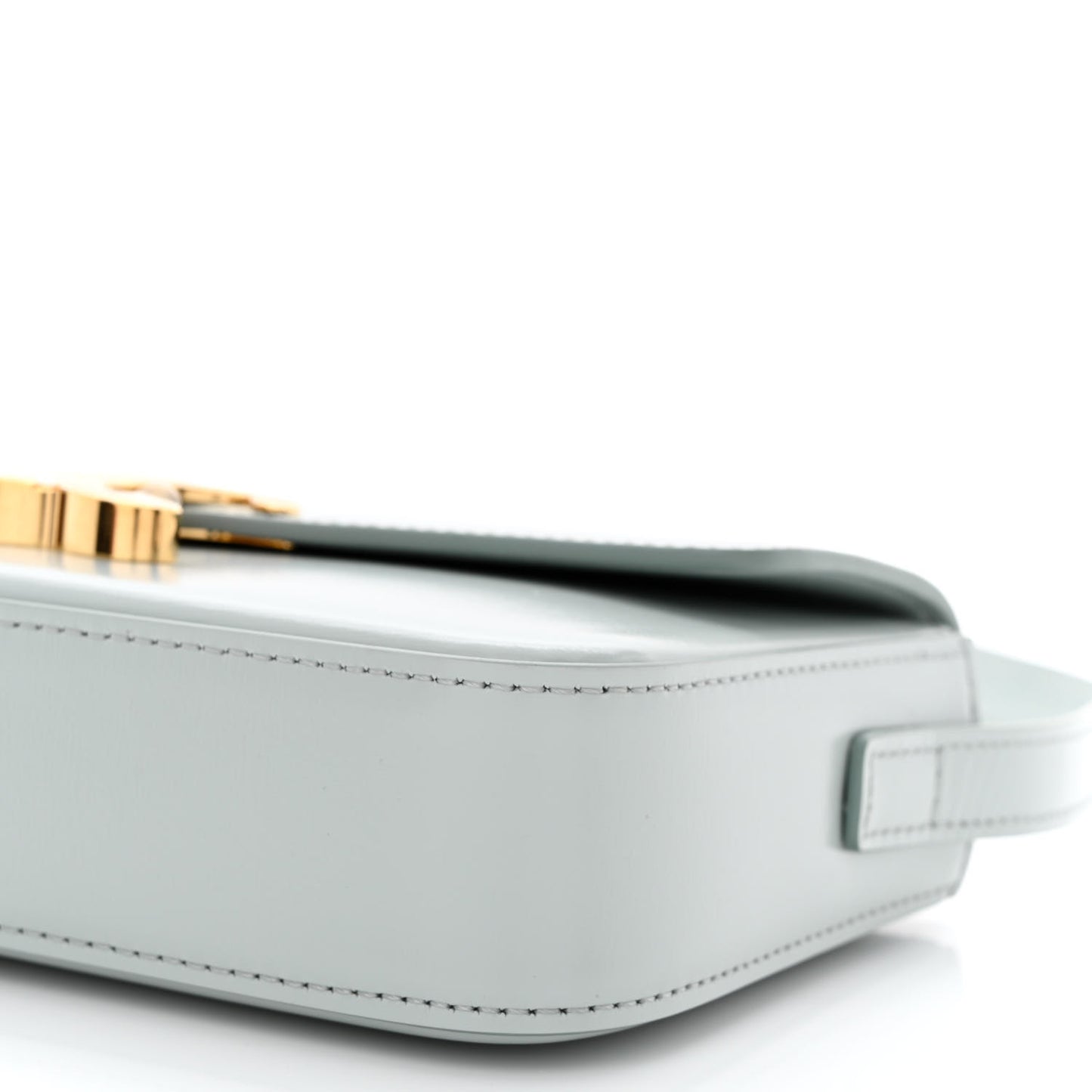 Shiny Calfskin Triomphe Shoulder Bag Soft Blue