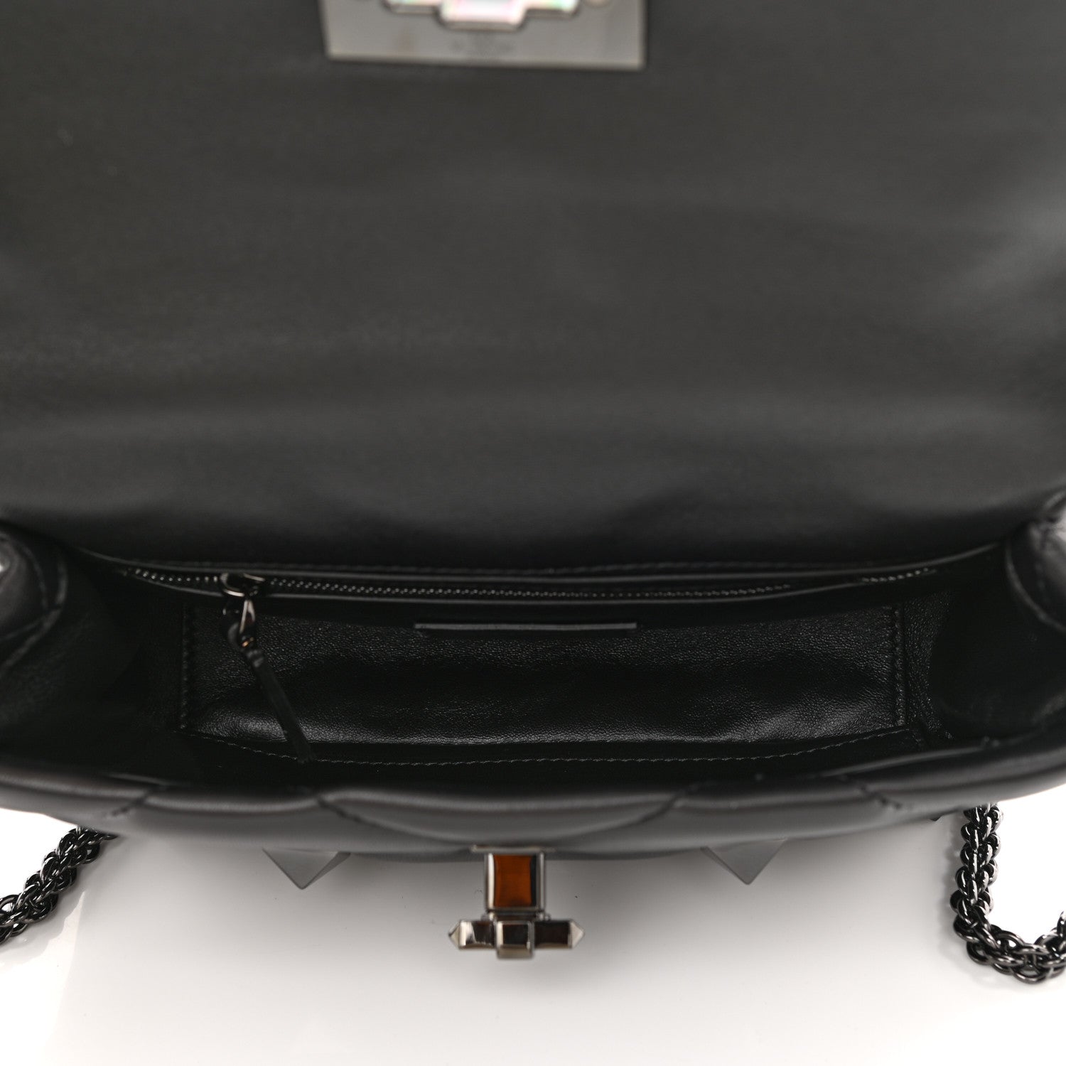 Valentino Garavani Nappa Monochrome Medium Roman Stud Shoulder Bag Black 5 of 7