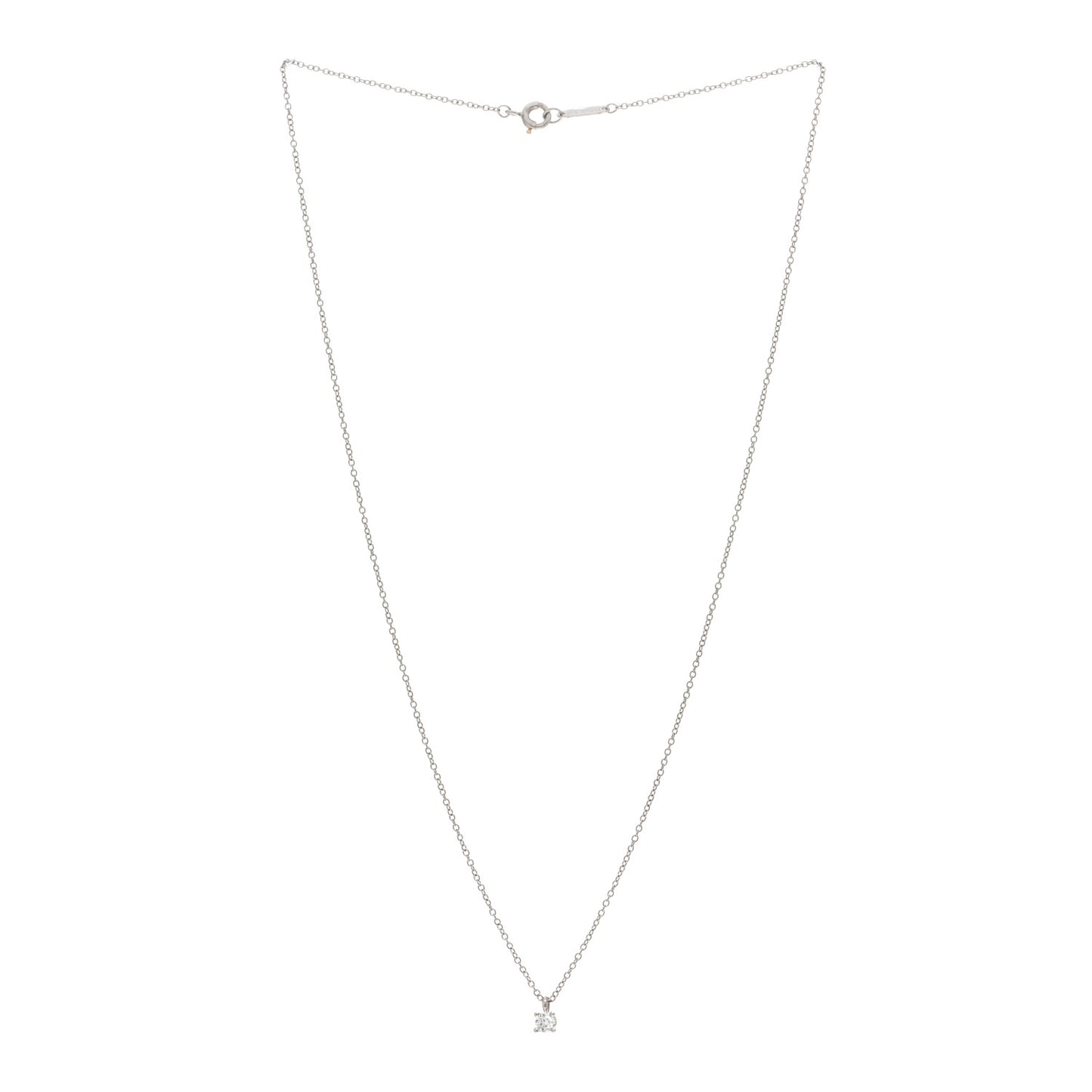 Platinum Diamond .12ct Solitaire Pendant Necklace