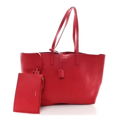 Saint Laurent Calfskin Large Shopping Tote Rouge Eros 3 of 12