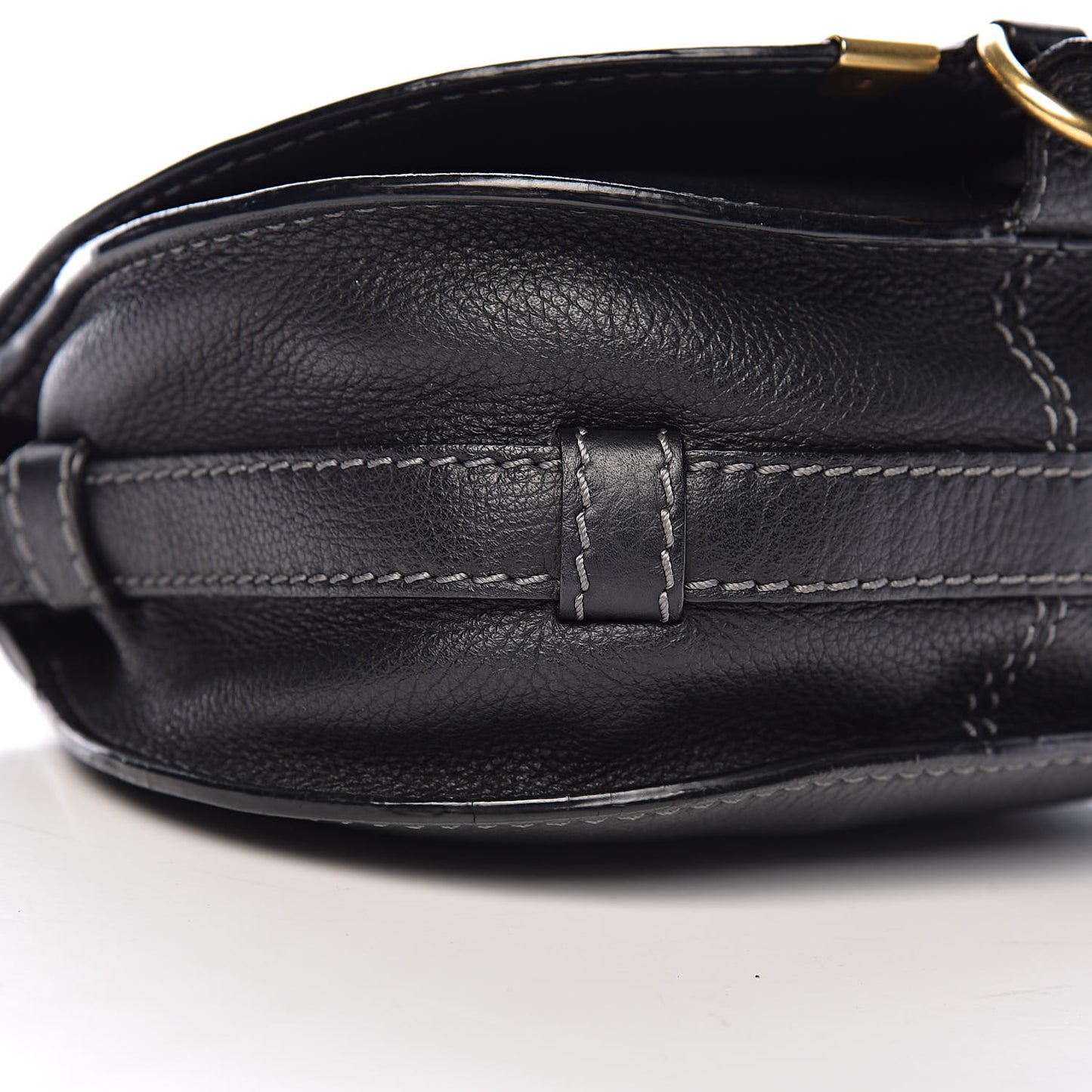 Calfskin Mini Marcie Round Crossbody Bag Black