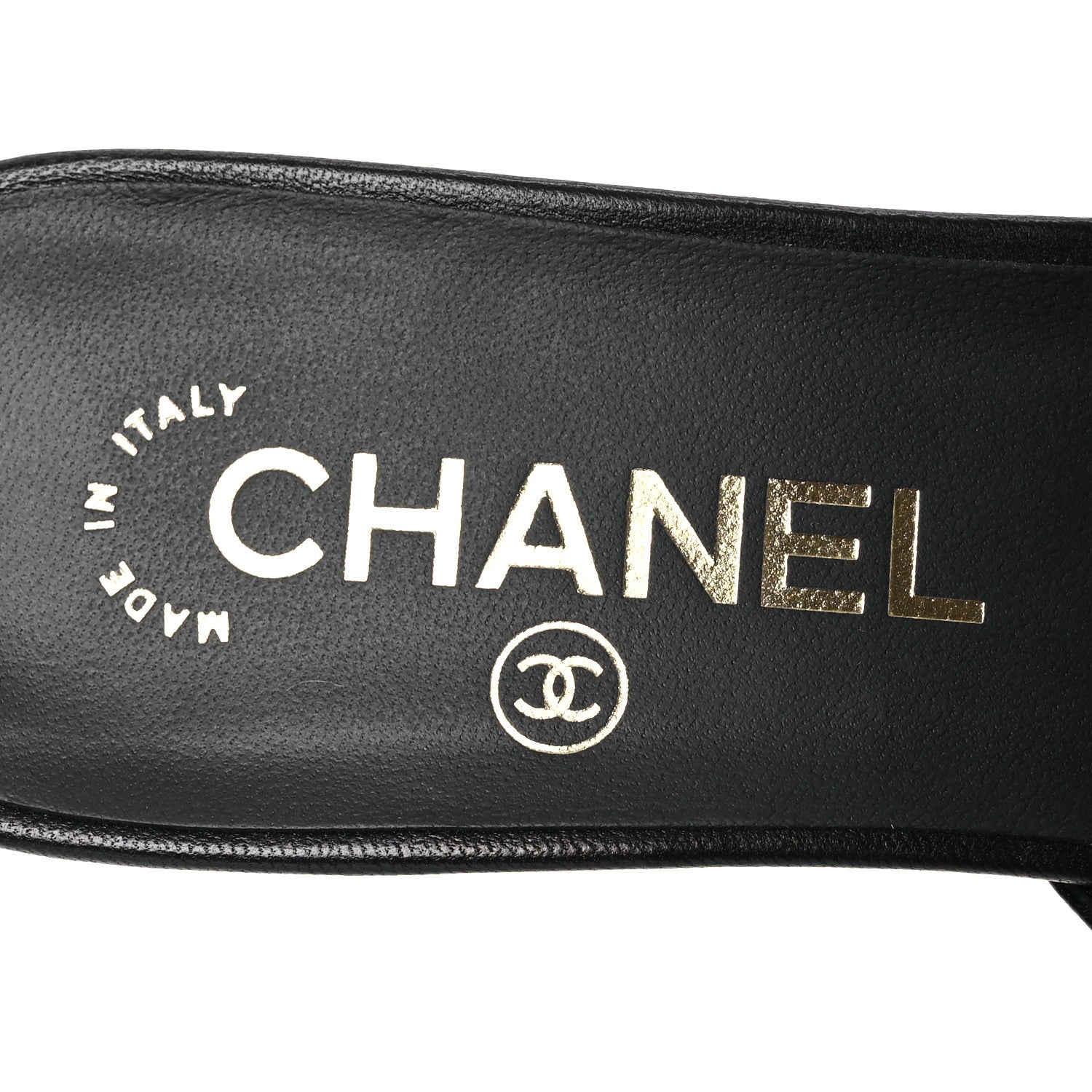 Chanel Lambskin CC Mules 38.5 Black 9 of 11