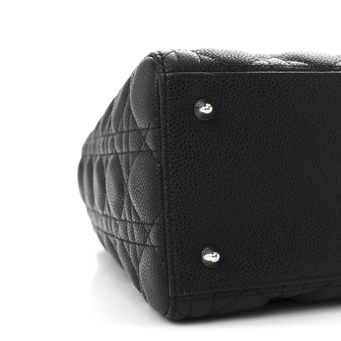 Grained Calfskin Cannage Medium Lady Dior Black