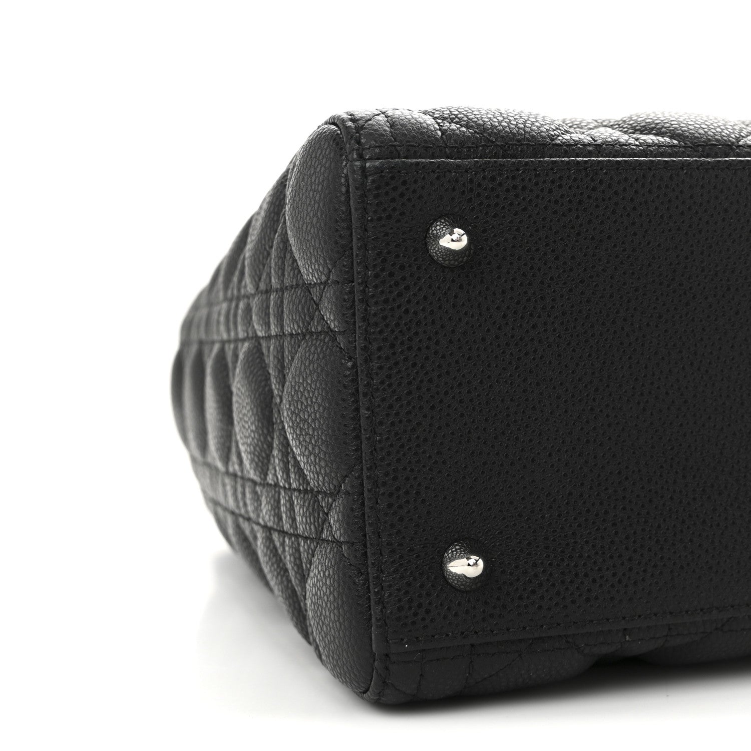 Christian Dior Grained Calfskin Cannage Medium Lady Dior Black 8 of 9