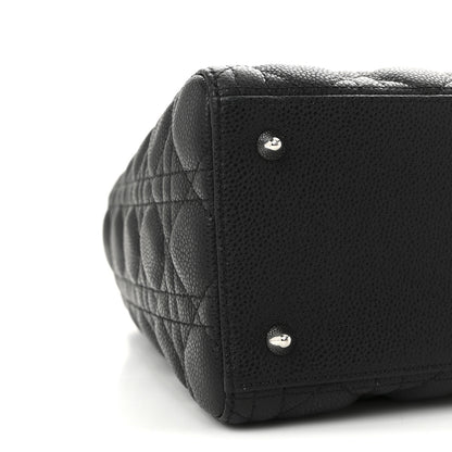 Christian Dior Grained Calfskin Cannage Medium Lady Dior Black 8 of 9