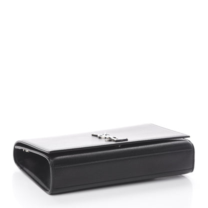 Saint Laurent Grain De Poudre Medium Classic Monogram Kate Satchel Black 3 of 7