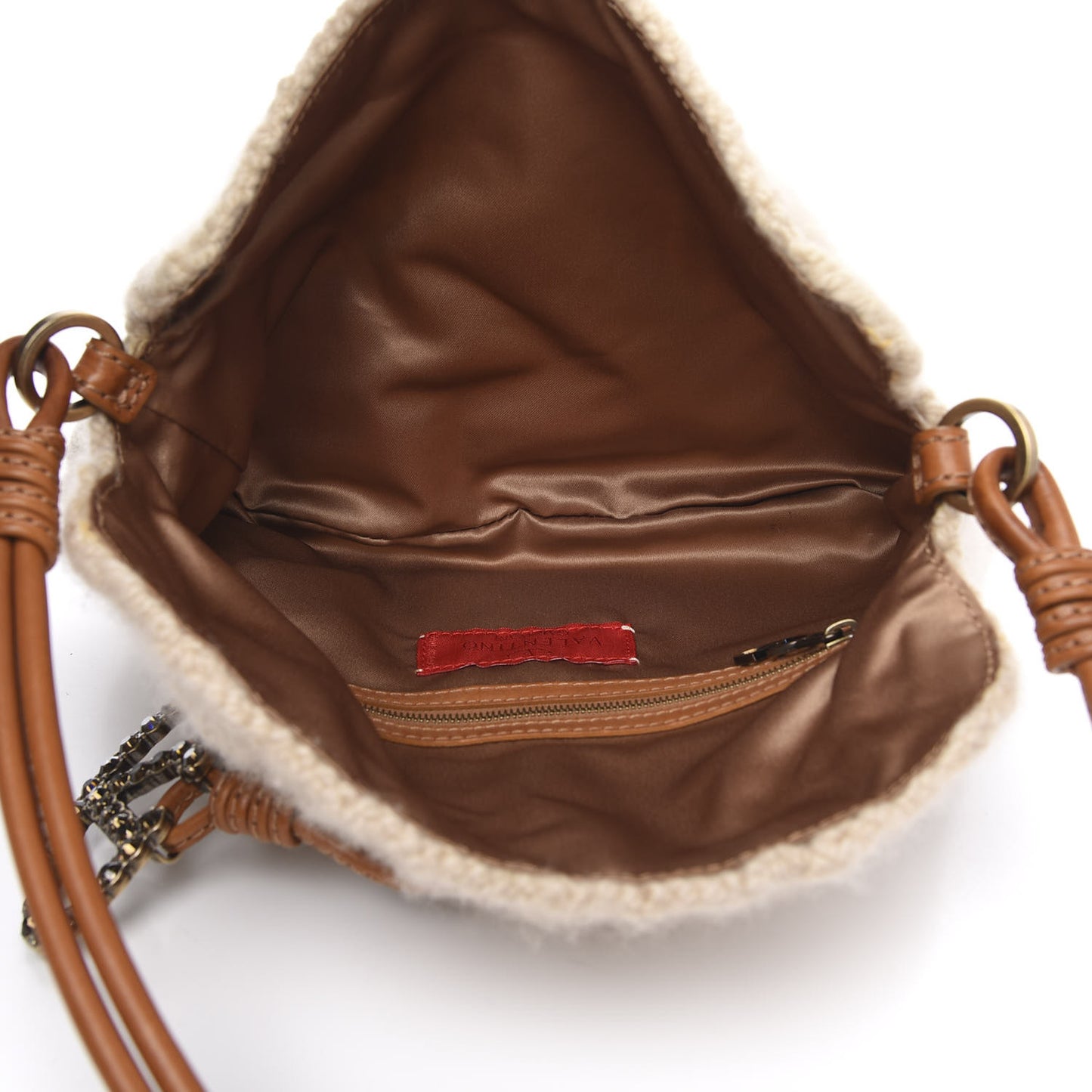 Cashmere Knit Catch Satchel Beige