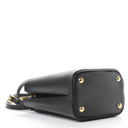 Prada Saffiano Cuir Small Panier Bucket Bag Black Fuoco 5 of 12
