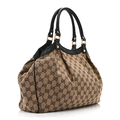 Gucci Monogram Medium Sukey Tote Beige Ebony Dark Brown 3 of 10