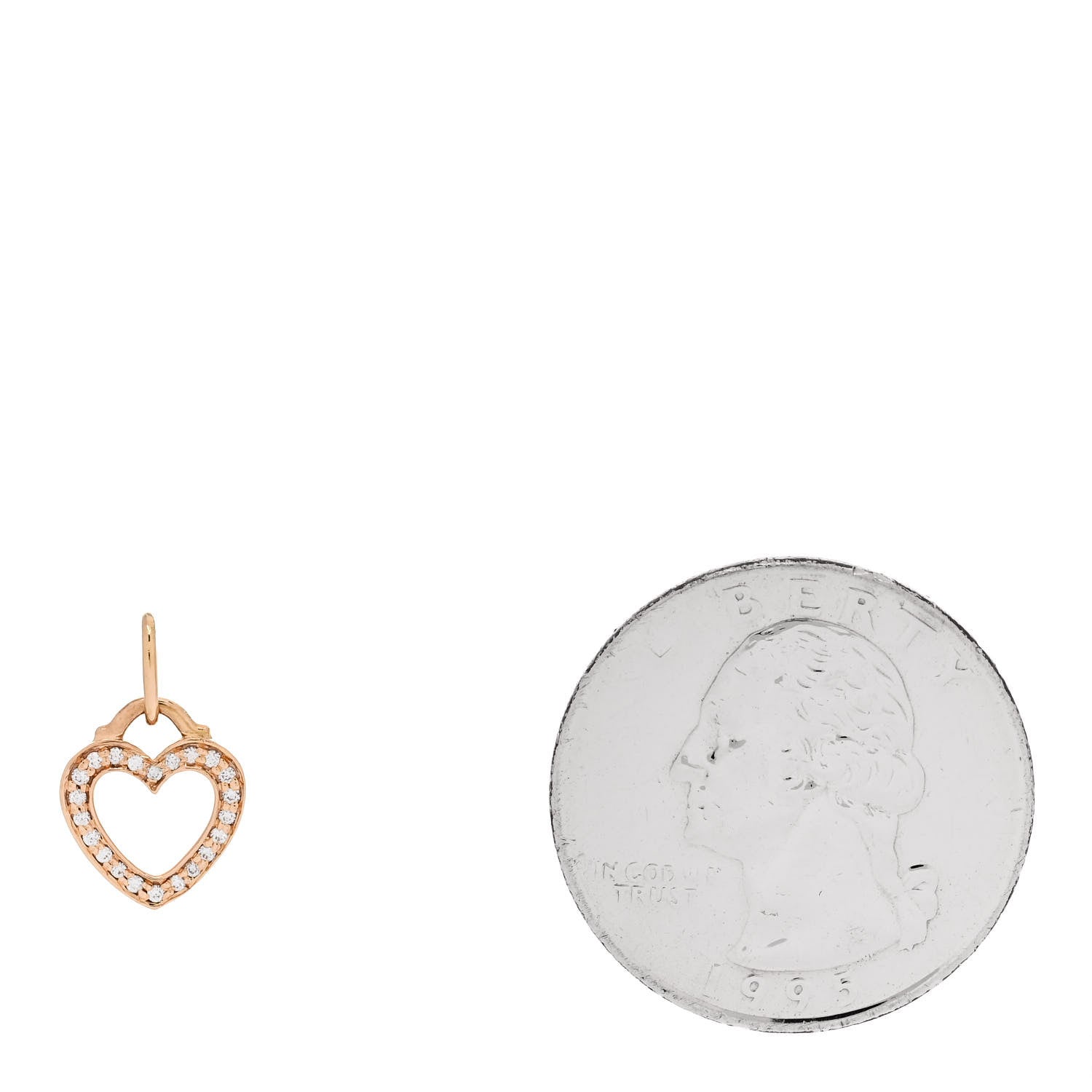 Tiffany 18K Rose Gold Diamond Sentimental Heart Pendant 2 of 4