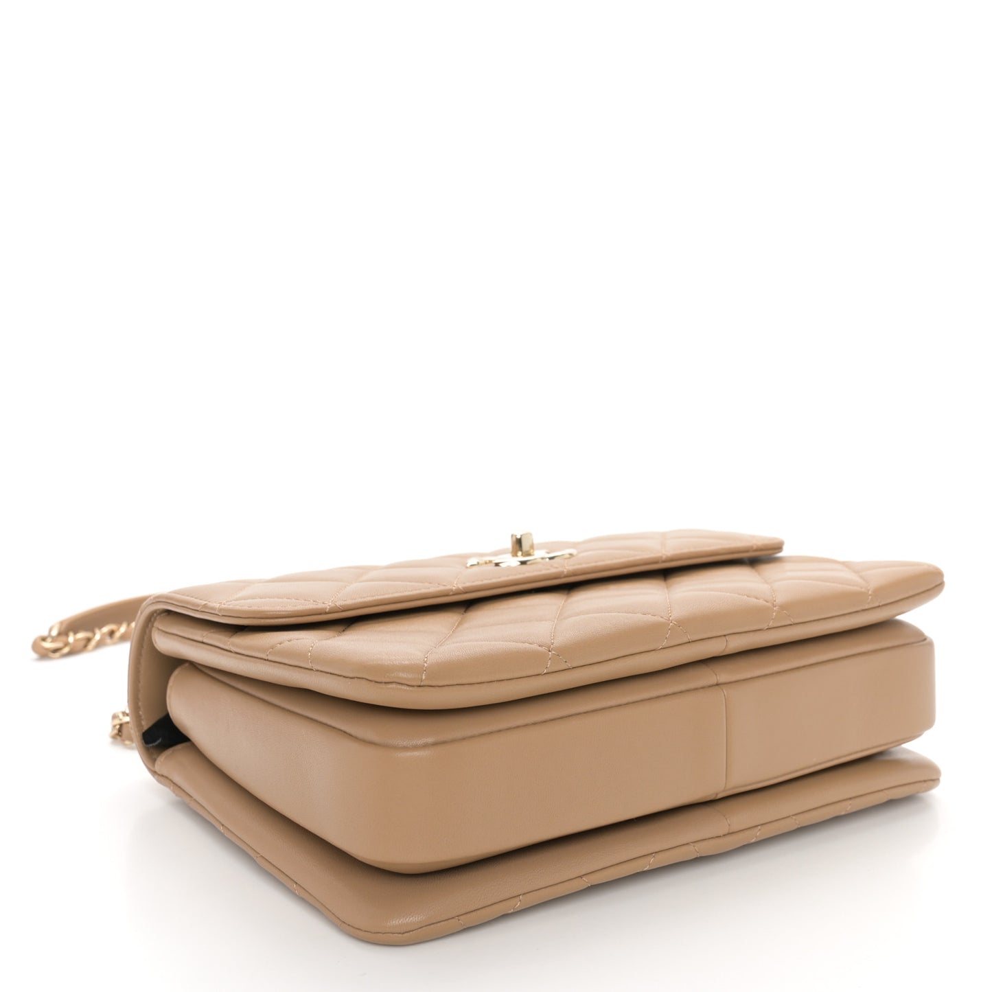 Lambskin Quilted Small Trendy CC Dual Handle Flap Bag Beige