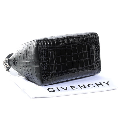 Givenchy Calfskin Crocodile Embossed Small Antigona Black 4 of 7