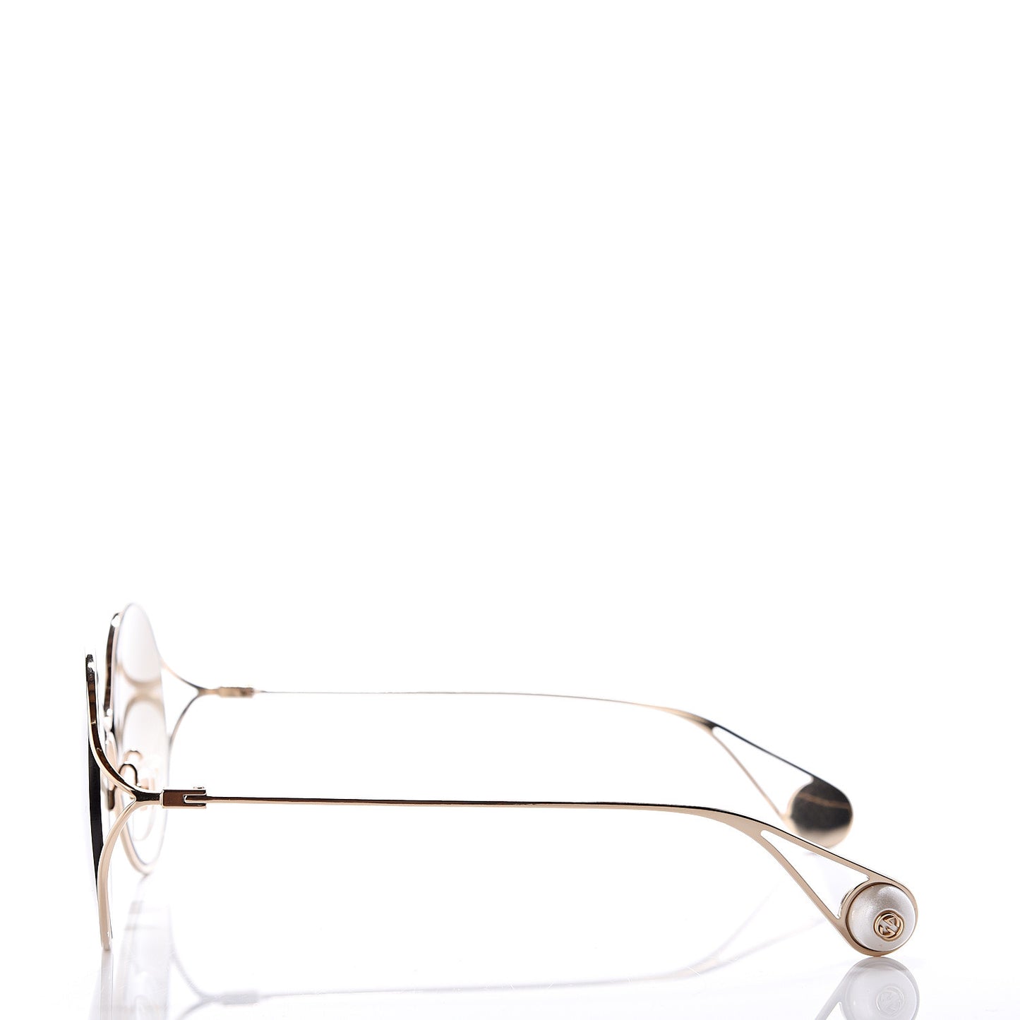 Round Pearl Tip Sunglasses GG0253S Gold
