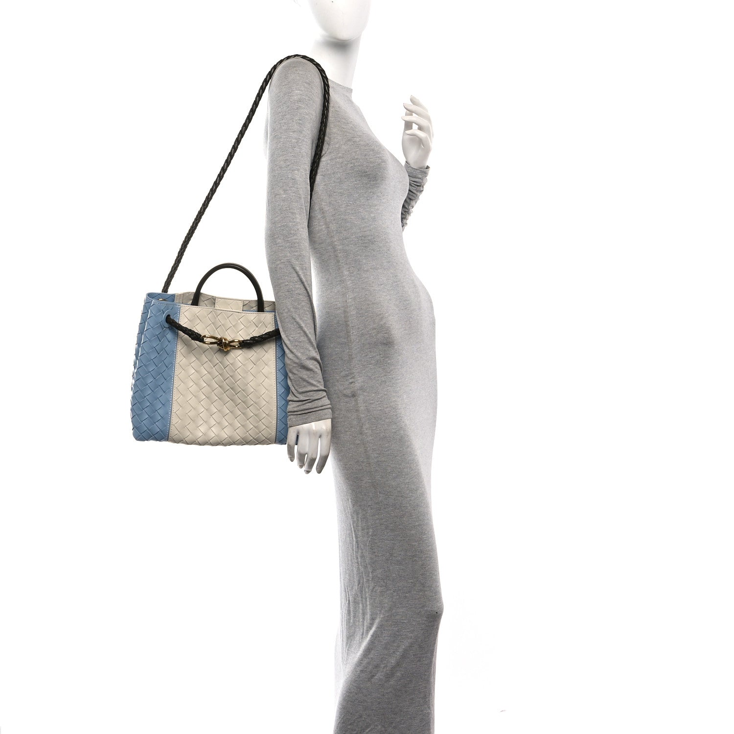 Bottega Veneta Nappa Intrecciato Medium Andiamo Shoulder Bag Sea Salt Ice Kaki 2 of 9