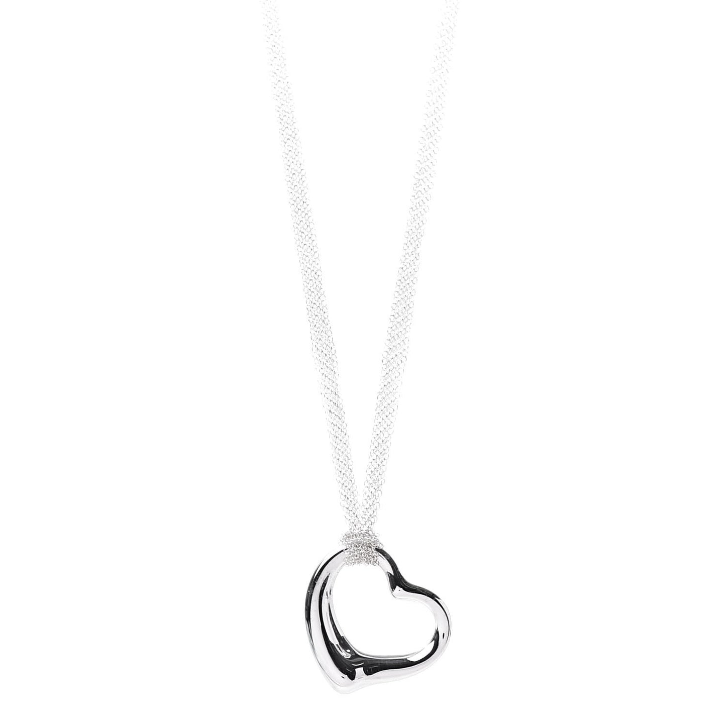 Sterling Silver 36mm Elsa Perretti Open Heart Mesh Necklace
