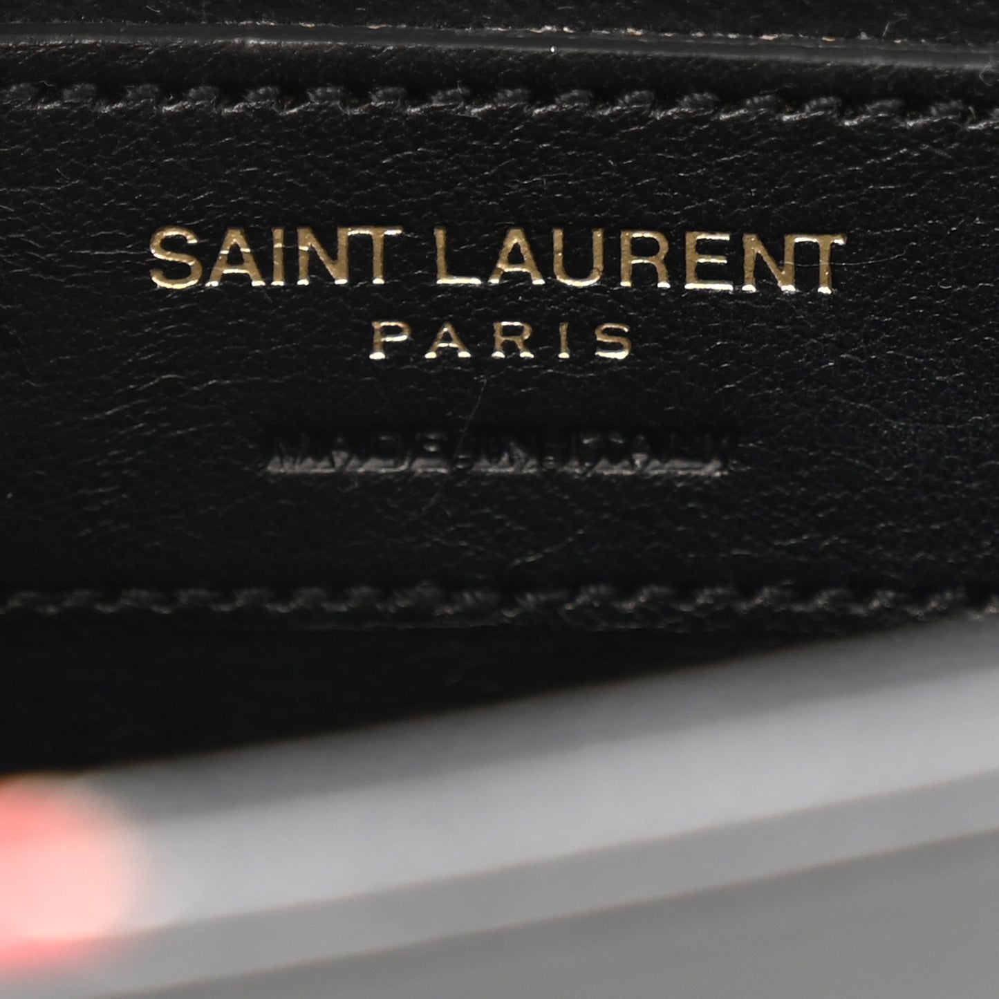 Calfskin Lipstick Print Classic Monogram Kate Clutch Black