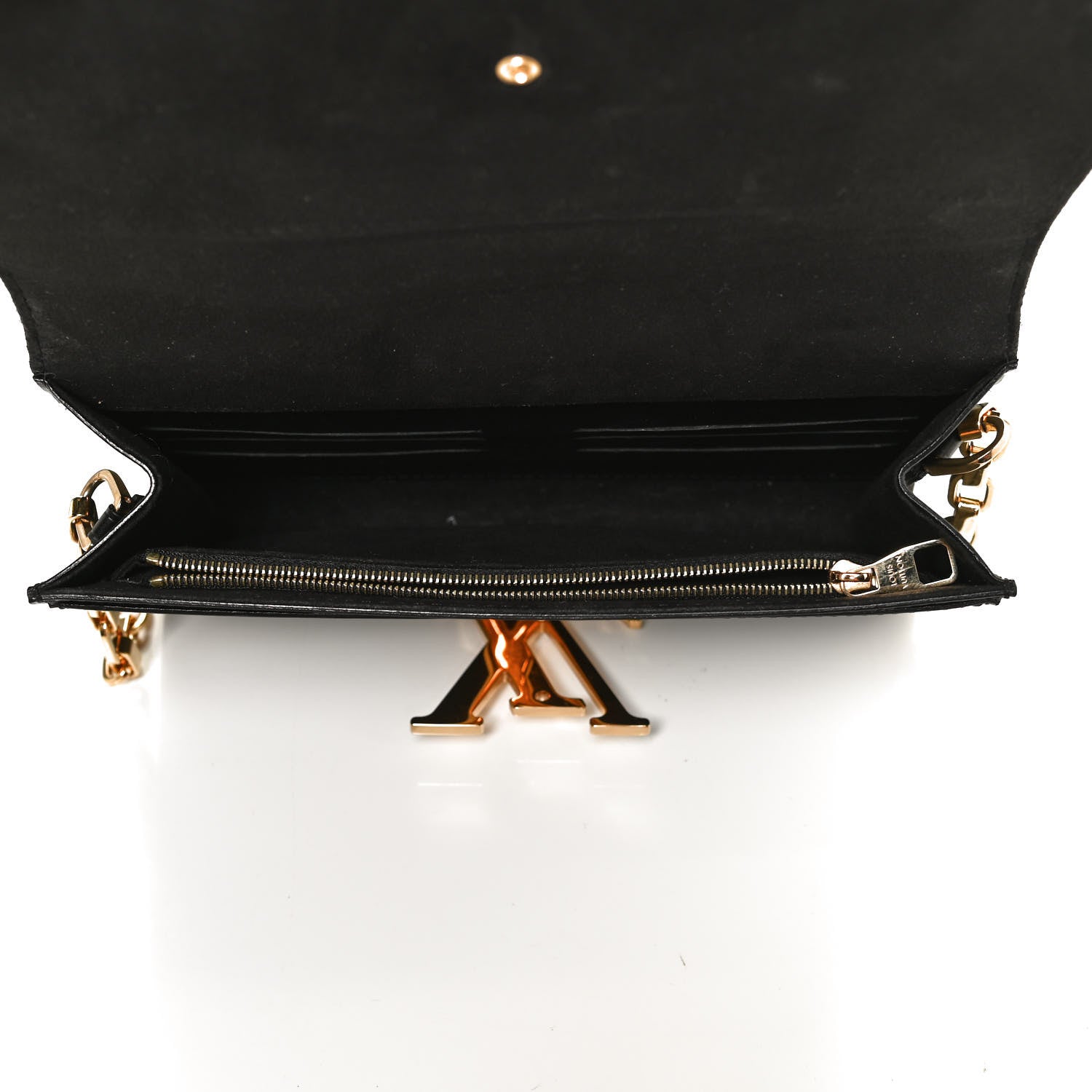 Louis Vuitton Calfskin Chain Louise GM Black 5 of 10