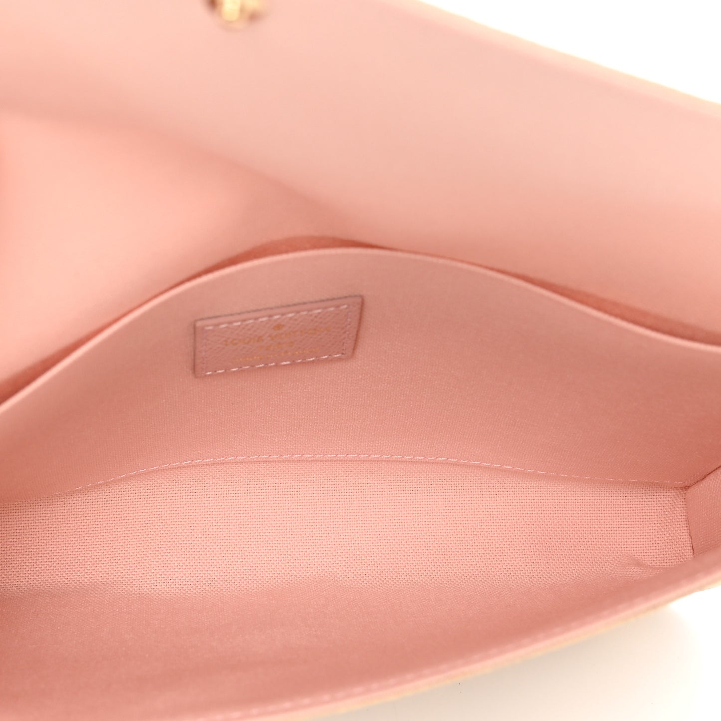 Damier Azur Pochette Felicie Chain Wallet Rose Ballerine