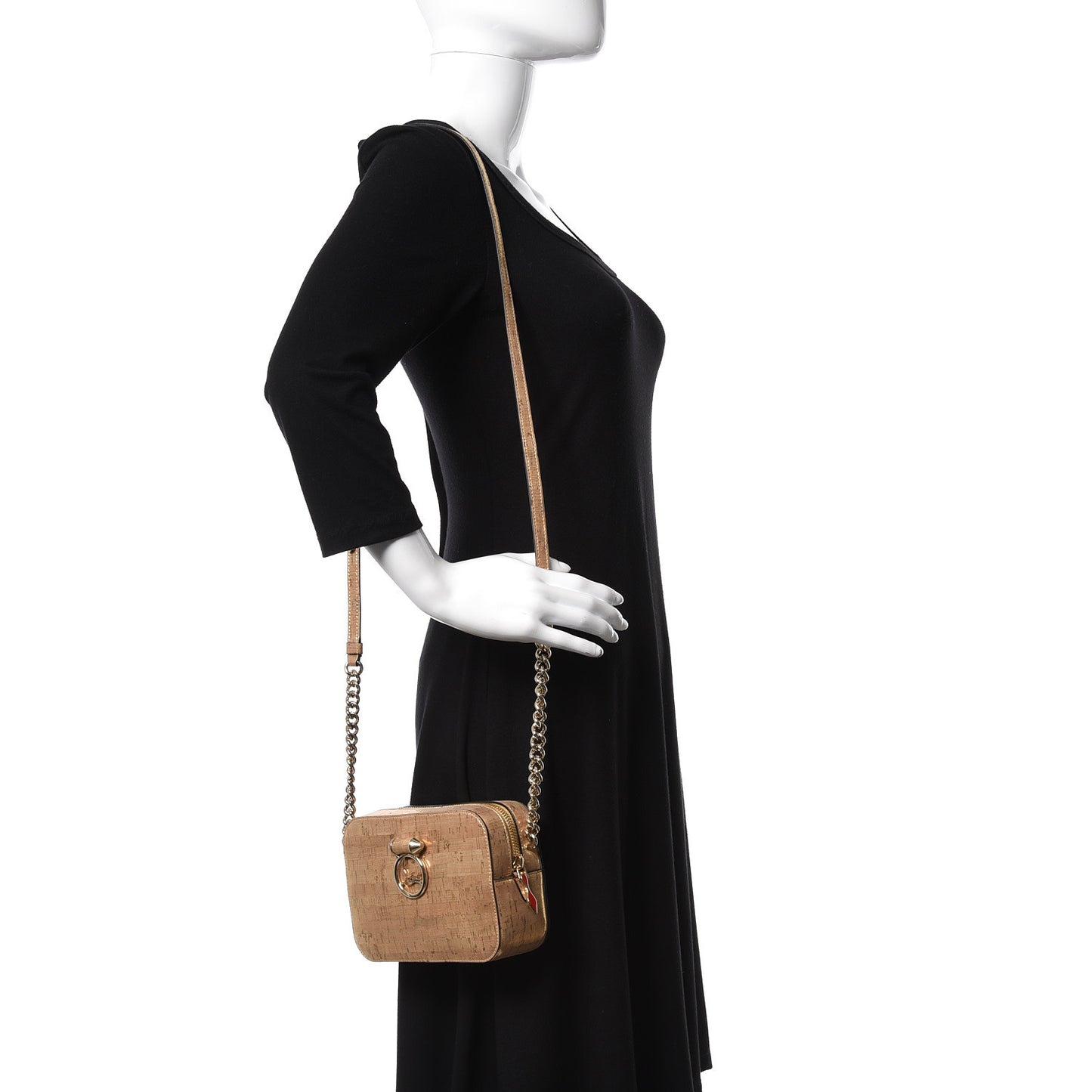 Metallic Liege Pepite Cork Mini Rubylou Crossbody Gold