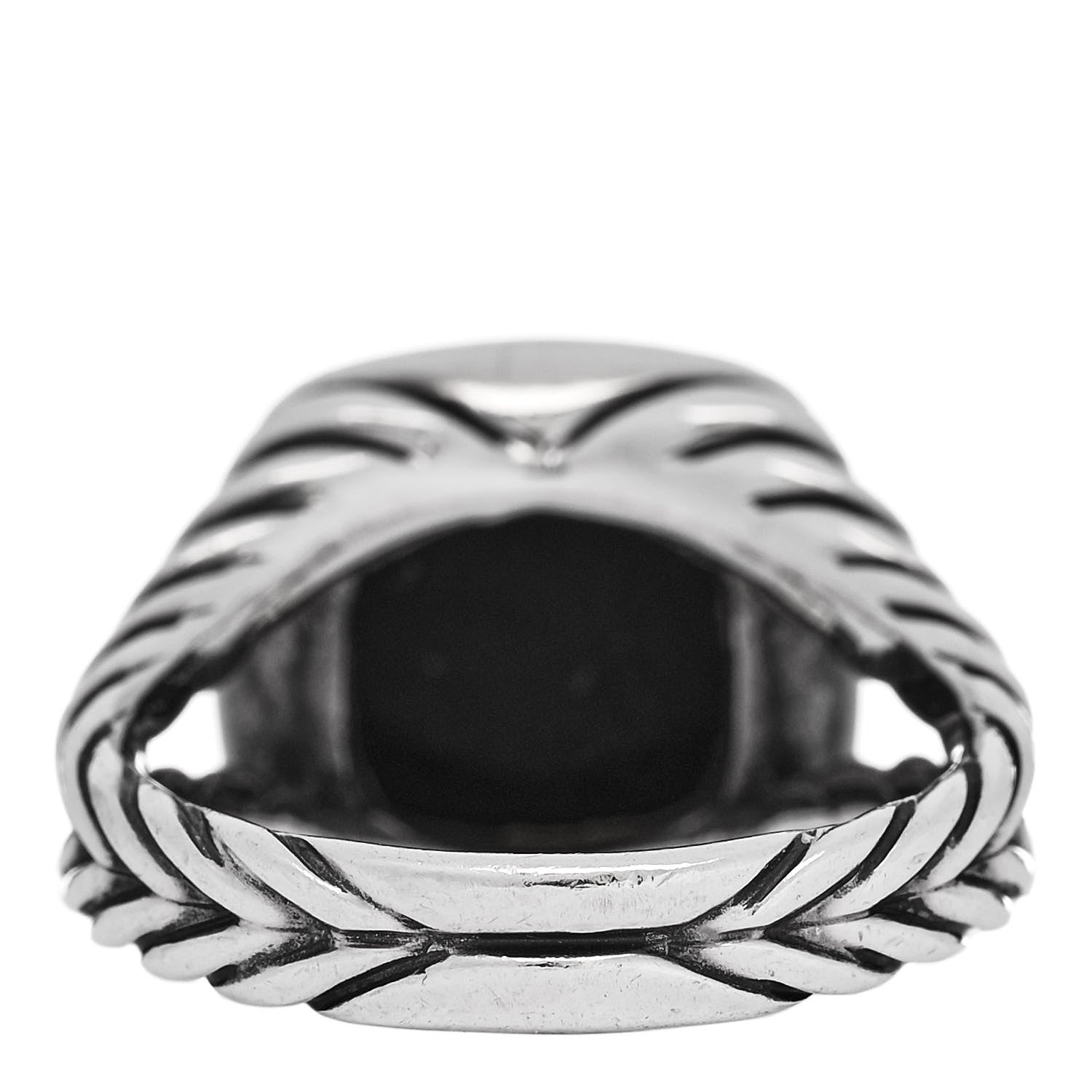 David Yurman Sterling Silver Diamond Black Onyx 11mm Albion Statement Ring 57 8 4 of 5
