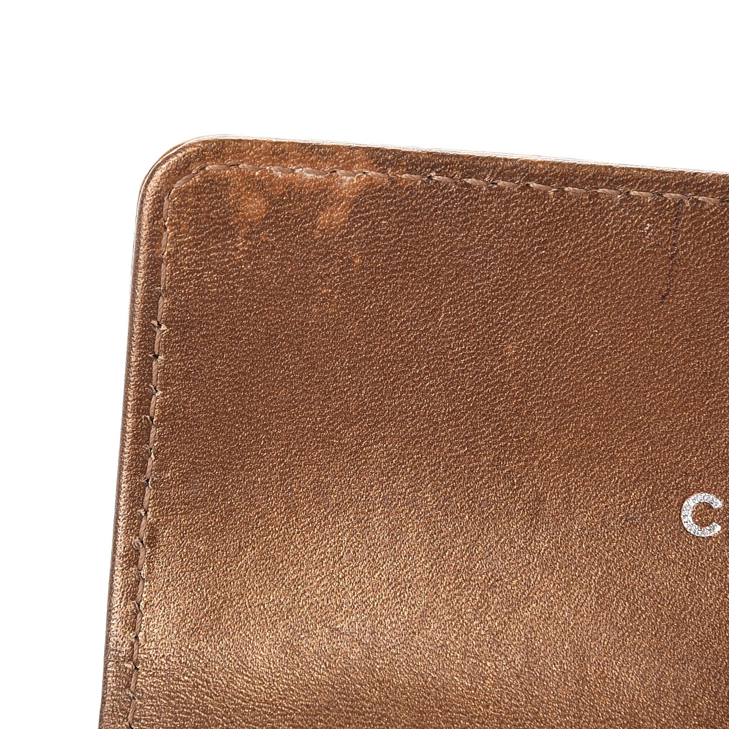 Chanel Metallic Caviar CC Timeless Card Holder Dark Gold 9 of 9