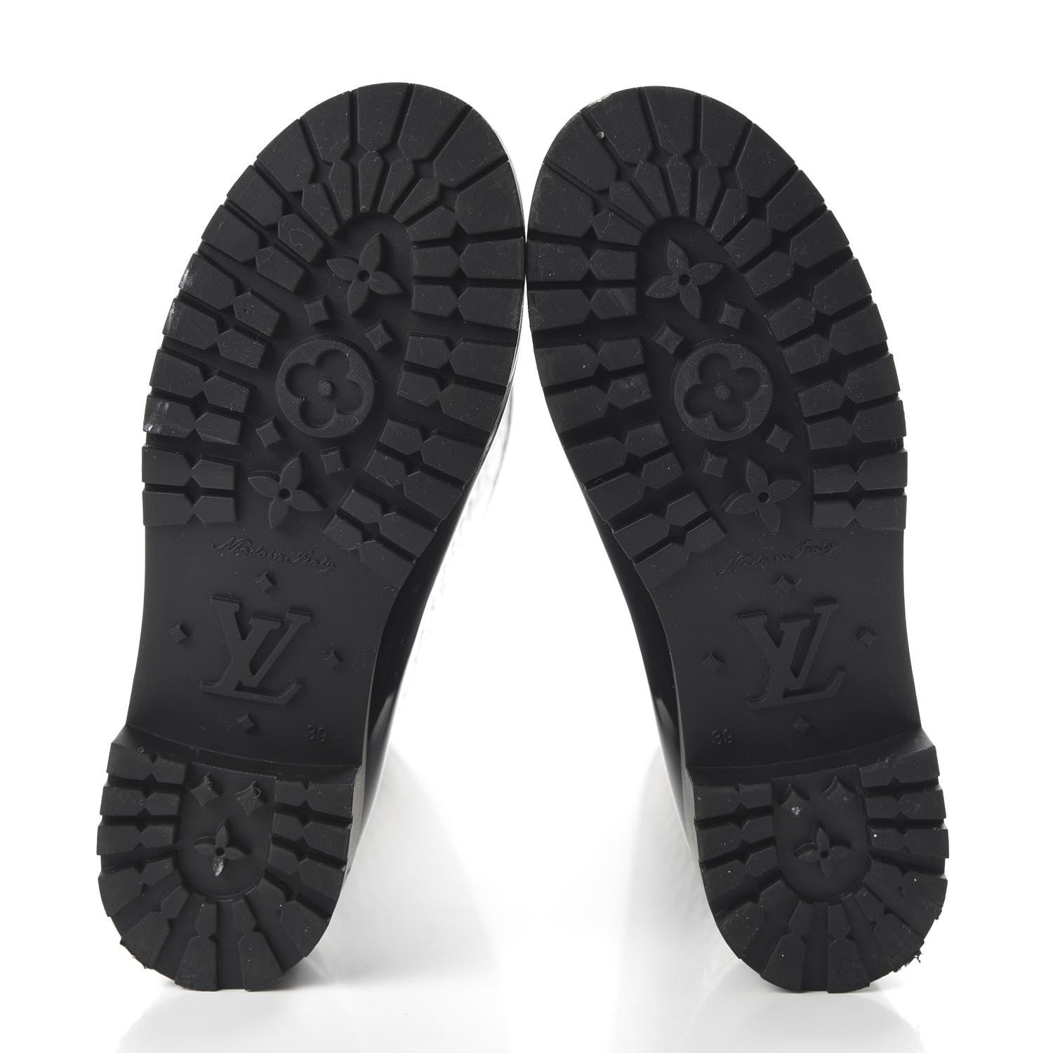 Louis Vuitton Rubber Embossed Monogram Splash Rain Boots 39 Black 5 of 7