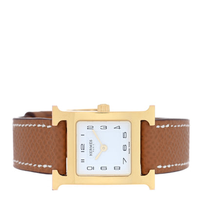 Hermes Stainless Steel Epsom 21mm Heure H Hour Quartz Watch Gold 2 of 4