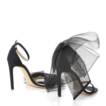 Jimmy Choo Grosgrain Aveline Bow 100 Sandals 35 Black 4 of 8