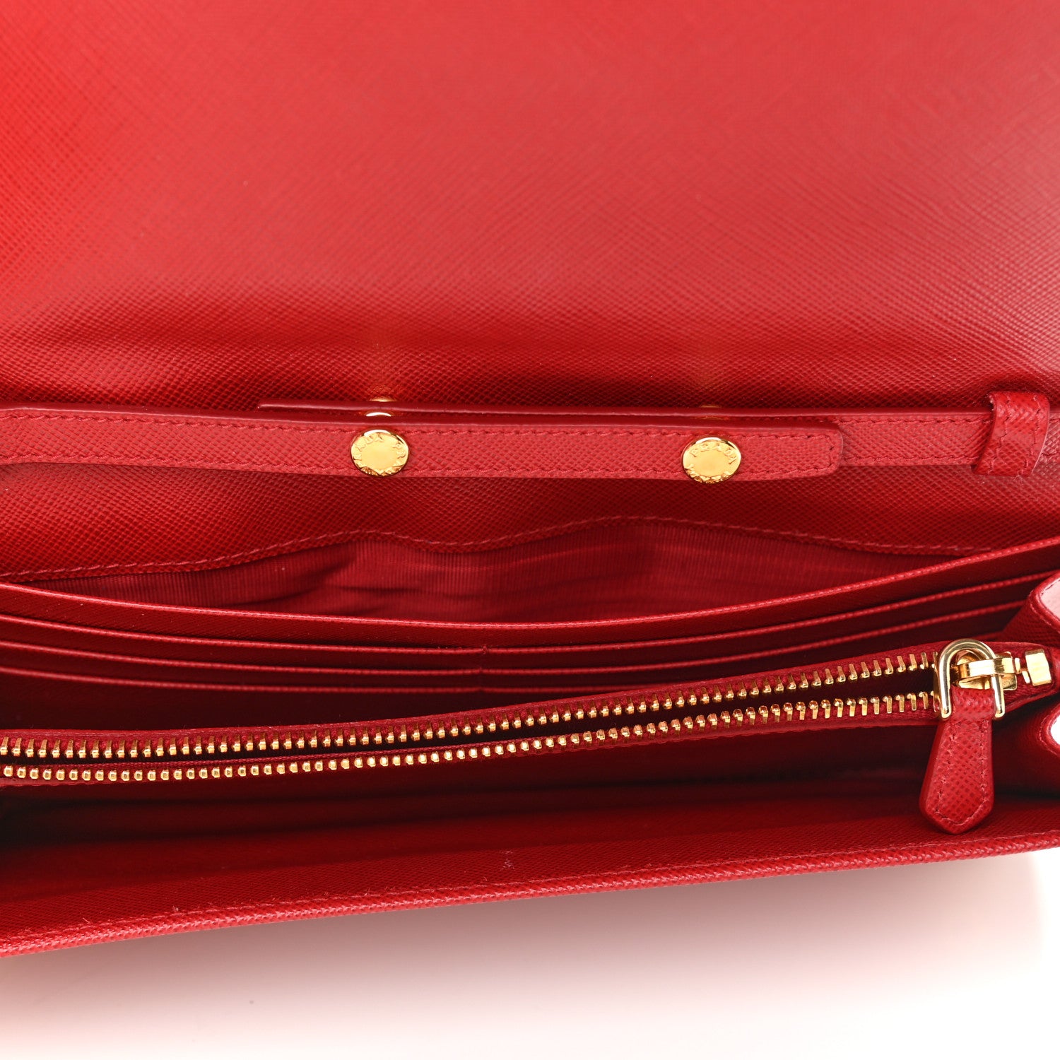 Prada Saffiano Wallet on Chain Fuoco 5 of 10