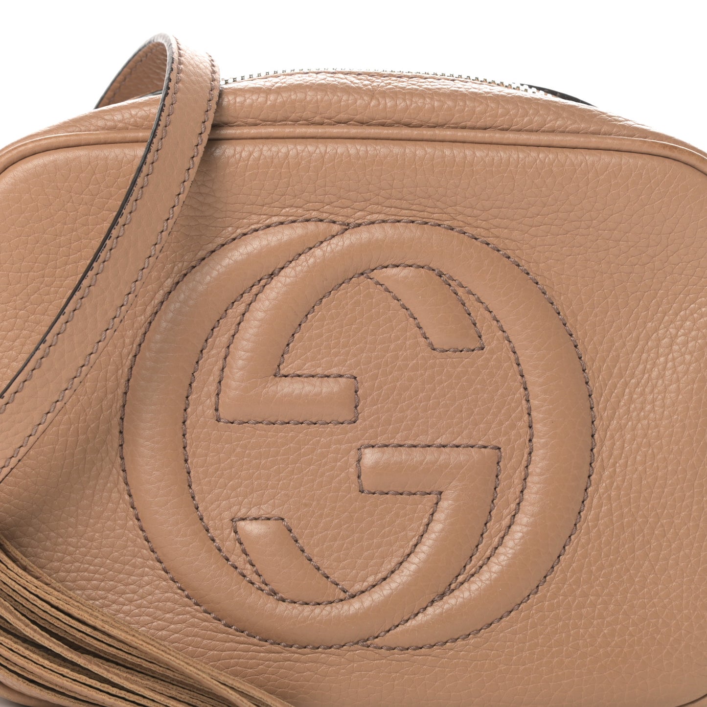 Pebbled Calfskin Small Soho Disco Bag Camelia