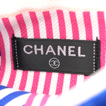 Chanel Terry Cloth Cotton La Pausa Bay Reversible Beach Tote Blue 10 of 18
