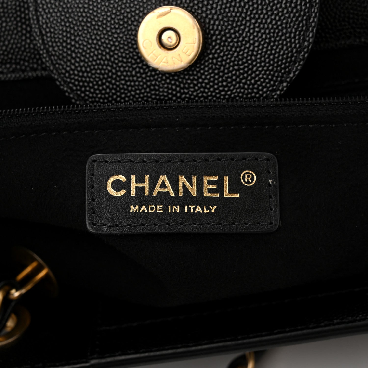 Chanel Caviar Small Studded Deauville Tote Black 6 of 10