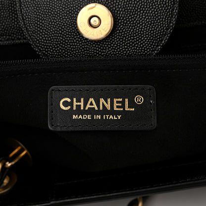 Chanel Caviar Small Studded Deauville Tote Black 6 of 10