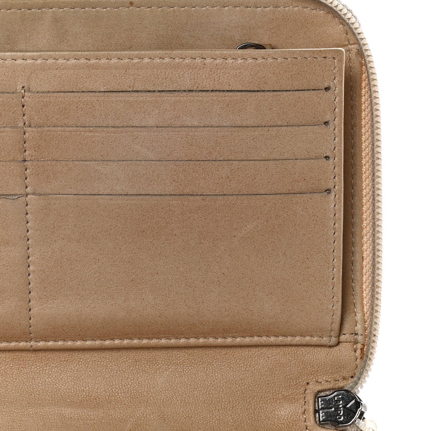 Chanel Lambskin Camellia Embossed Zip Around Organizer Wallet Light Beige 15 of 23
