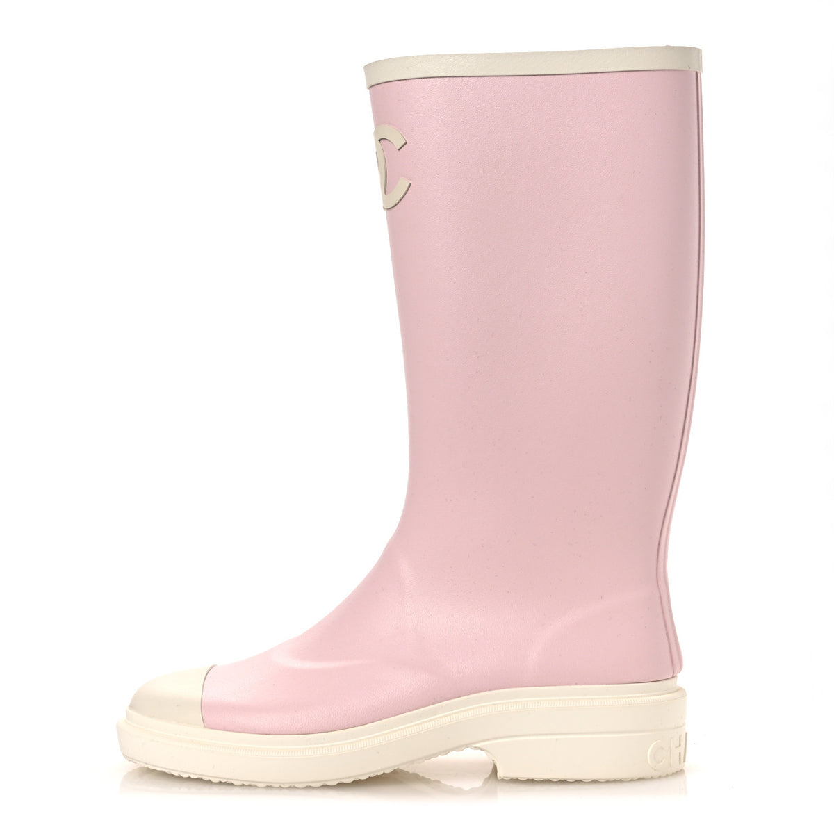 Chanel Caoutchouk CC High Boots 37 Rose 1 of 11