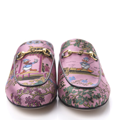 Gucci X DISNEY Jacquard Japanese Donald Duck Womens Princetown Slippers 41 Pink Black 2 of 9