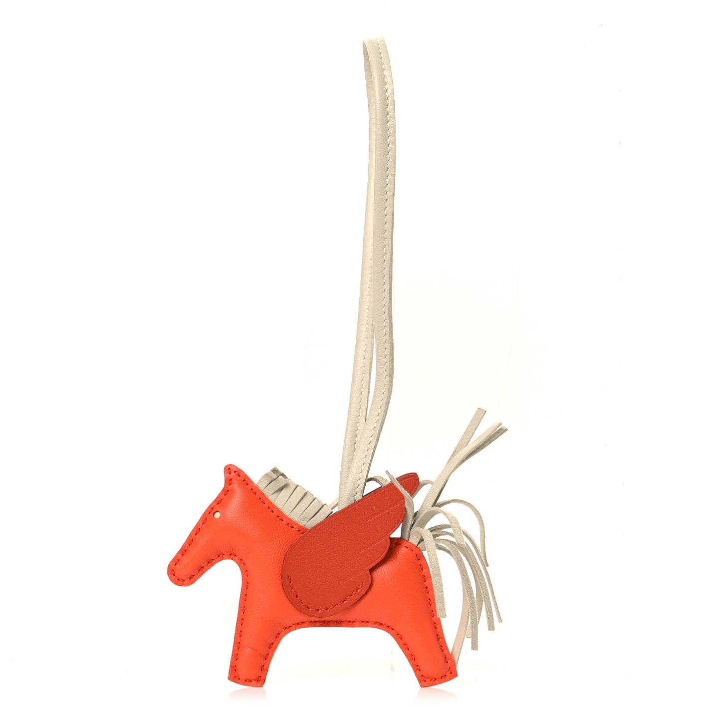 Milo Lambskin Grigri Rodeo Pegase Horse Bag Charm PM Orange Poppy Craie Terre Battue