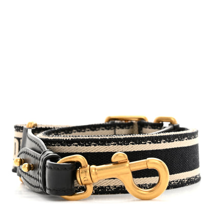 Christian Dior Canvas Embroidered Shoulder Strap Black 1 of 6