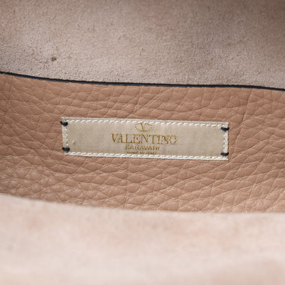 Valentino Garavani VALENTIN Pebbled Calfskin Medium Guitar Strap Rockstud Rolling Backpack Soft Noisette 5 of 9