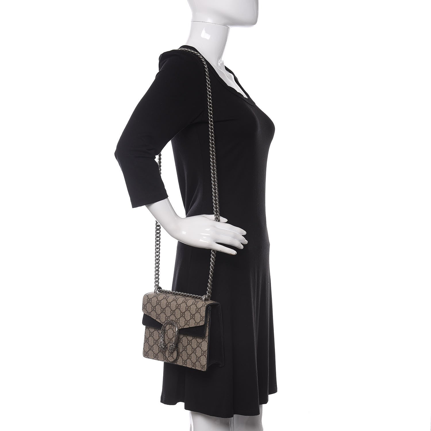 Gucci GG Supreme Monogram Mini Dionysus Shoulder Bag Black 2 of 11
