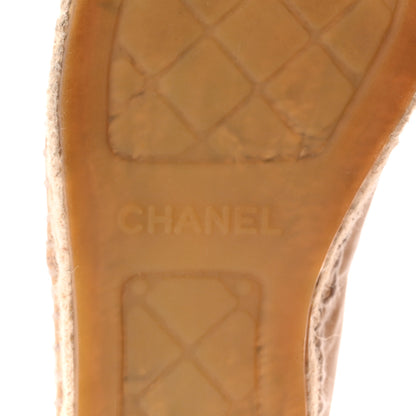 Chanel Lambskin CC Espadrilles 37 Beige Black 7 of 9
