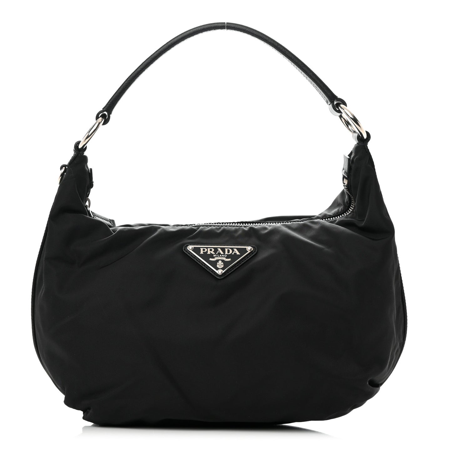 Tessuto Nylon Saffiano Sacca Shoulder Bag Black