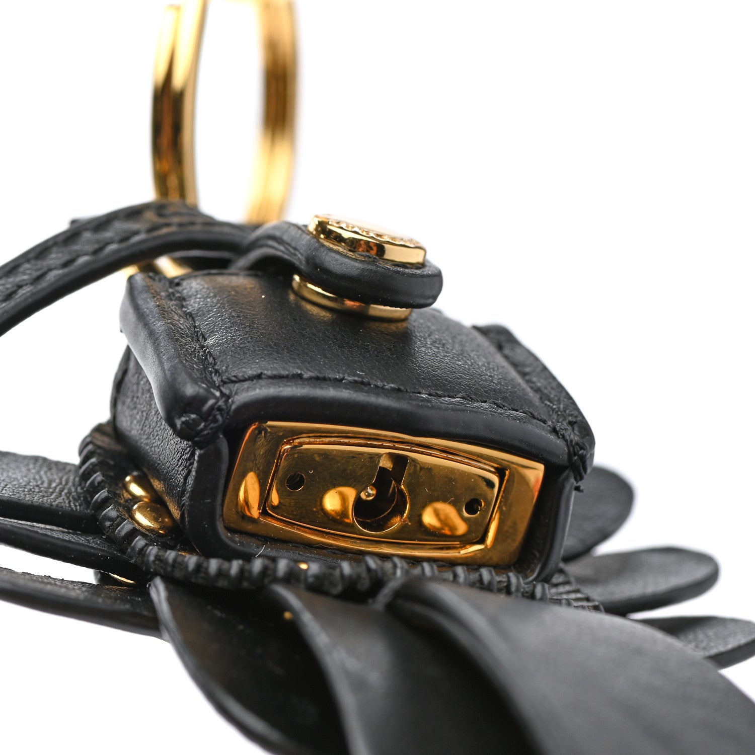 Burberry Calfskin Owl Pom Pom Lock Charm Black 4 of 6