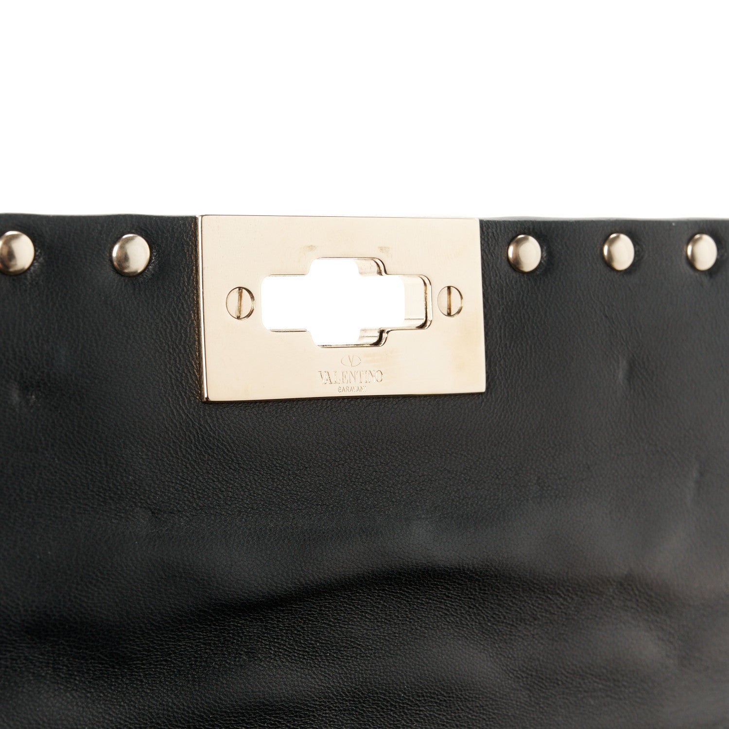 Valentino Garavani Metallic Nappa Rockstud Spike Wallet on Chain 7 of 10